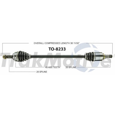 Surtrack Axle Cv Axle Shaft, To-8233 TO-8233